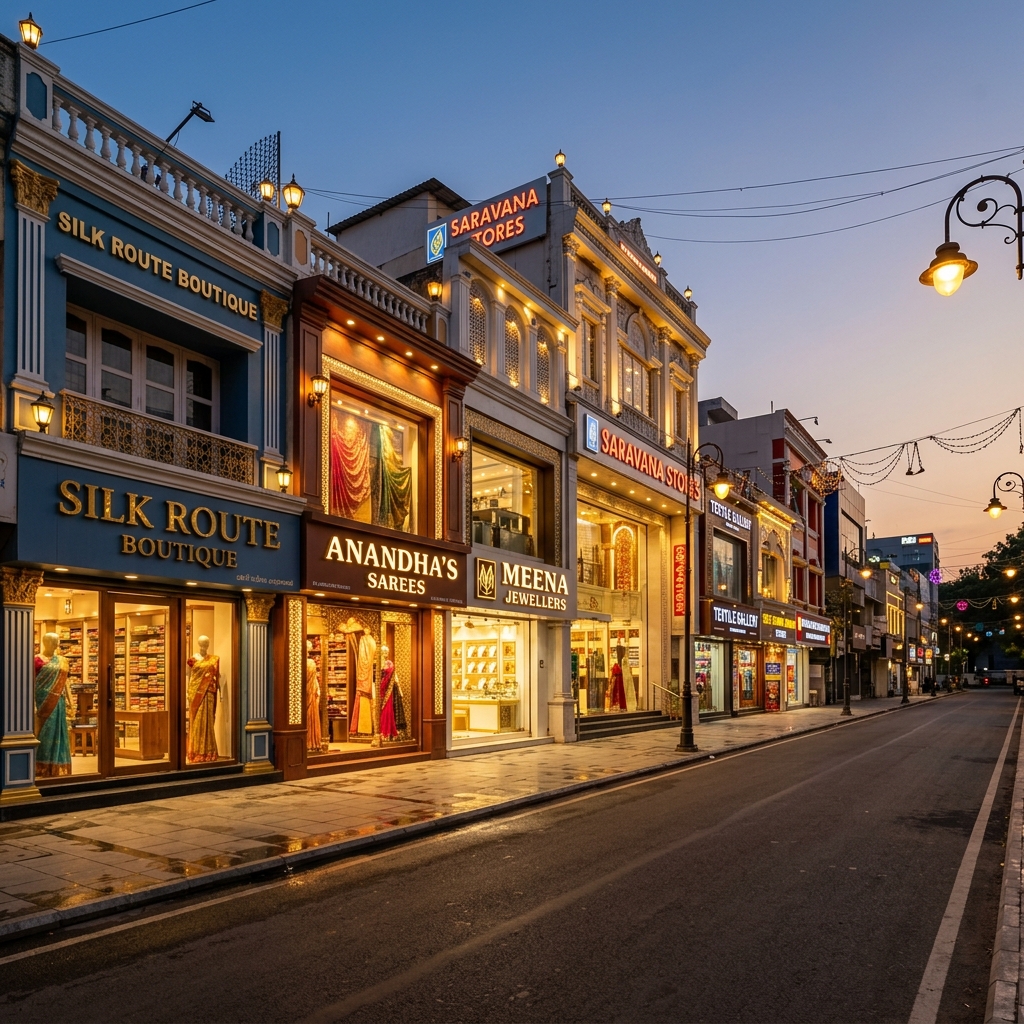 Street view of Pondy Bazaar, Chennai, Tamil Nadu