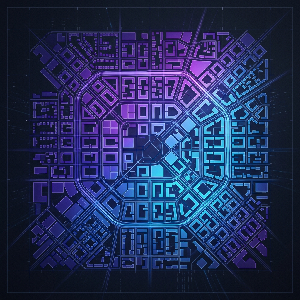 Abstract spatial map visualization of city blocks